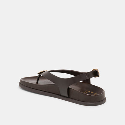 Jony Dk Brown Leather Sandals - Dolce Vita
