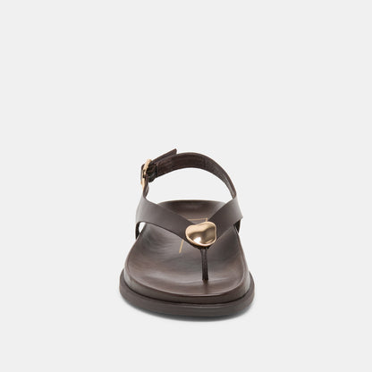 Jony Dk Brown Leather Sandals - Dolce Vita