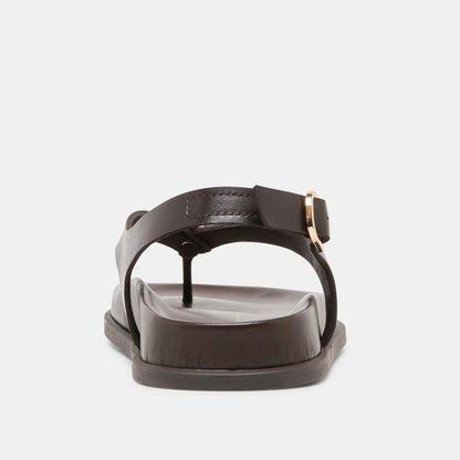 Jony Dk Brown Leather Sandals - Dolce Vita