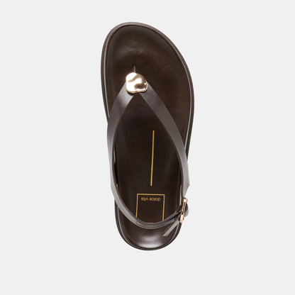 Jony Dk Brown Leather Sandals - Dolce Vita