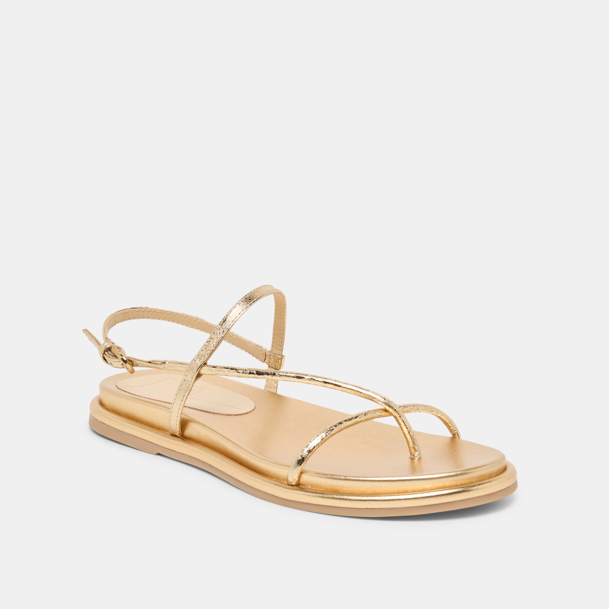 Dom Gold Distressed Leather Sandals - Dolce Vita