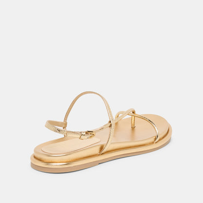 Dom Gold Distressed Leather Sandals - Dolce Vita