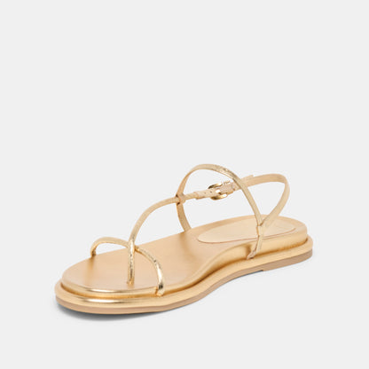 Dom Gold Distressed Leather Sandals - Dolce Vita