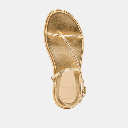 Dom Gold Distressed Leather Sandals - Dolce Vita