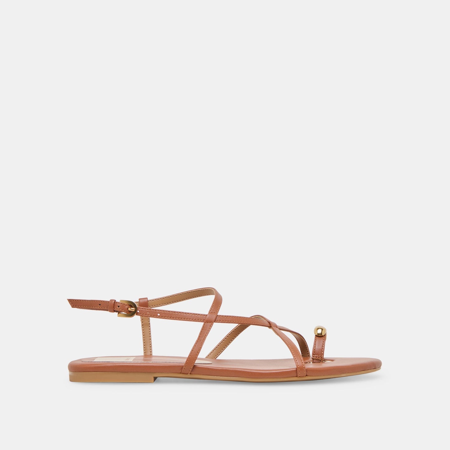 KESHA SANDALS COGNAC LEATHER - Dolce Vita