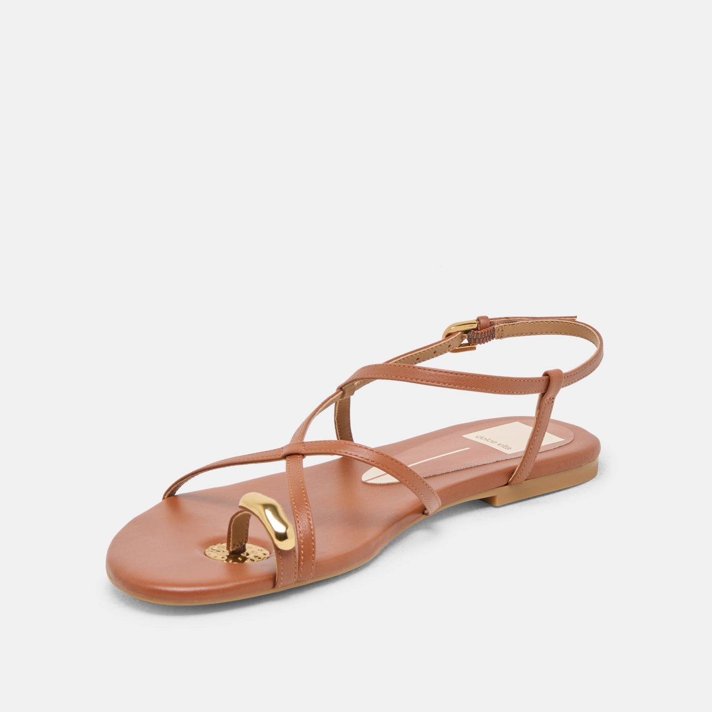 KESHA SANDALS COGNAC LEATHER - Dolce Vita
