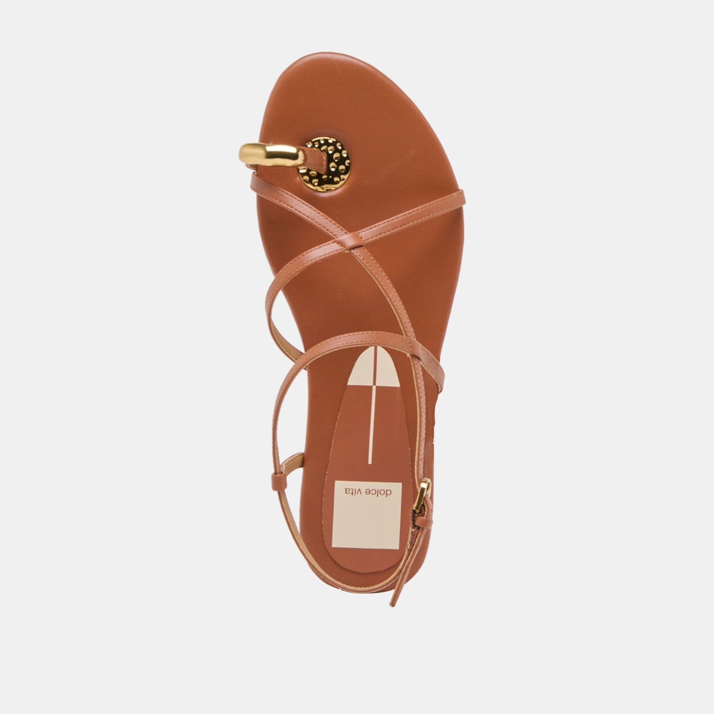 KESHA SANDALS COGNAC LEATHER - Dolce Vita