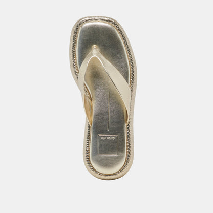 ADIN SANDALS PLATINUM DISTRESSED LEATHER - Dolce Vita