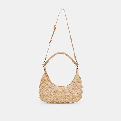POSITANO SHOULDER BAG NATURAL RAFFIA - Dolce Vita