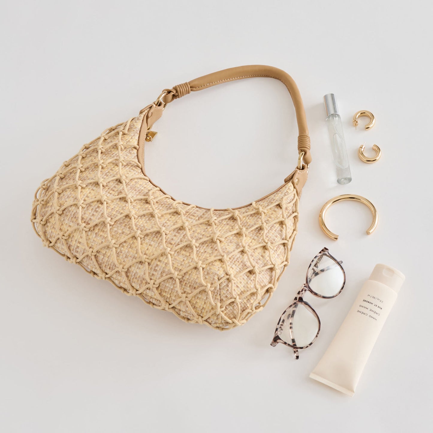 POSITANO SHOULDER BAG NATURAL RAFFIA - Dolce Vita