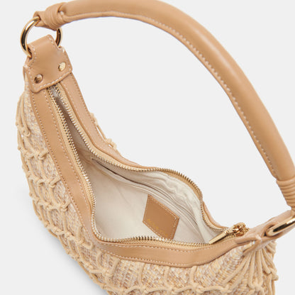 POSITANO SHOULDER BAG NATURAL RAFFIA - Dolce Vita