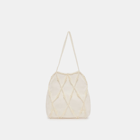 Serilda Ivory Satin Handbag - Dolce Vita