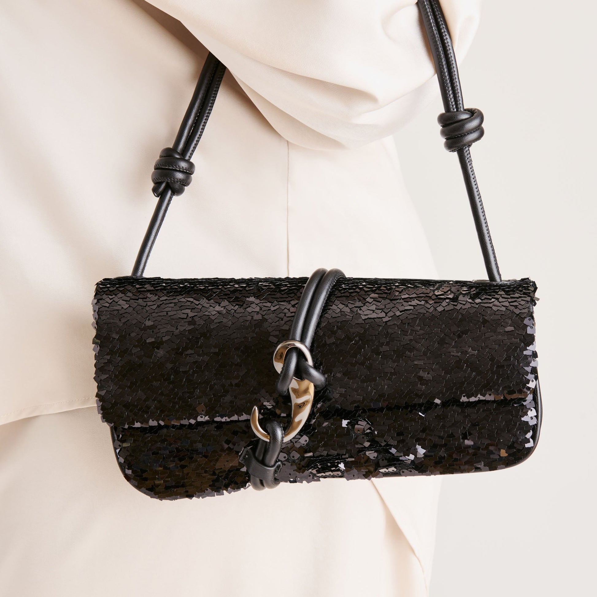 Alice Black Sequin Shoulder Bag - Dolce Vita