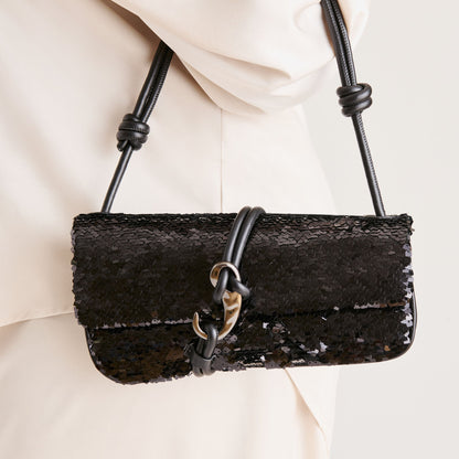 Alice Black Sequin Shoulder Bag - Dolce Vita