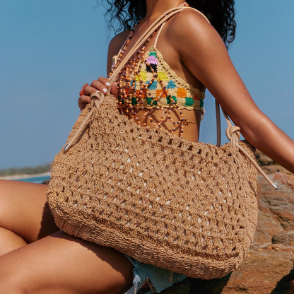 Ravello Natural Raffia Tote - Dolce Vita