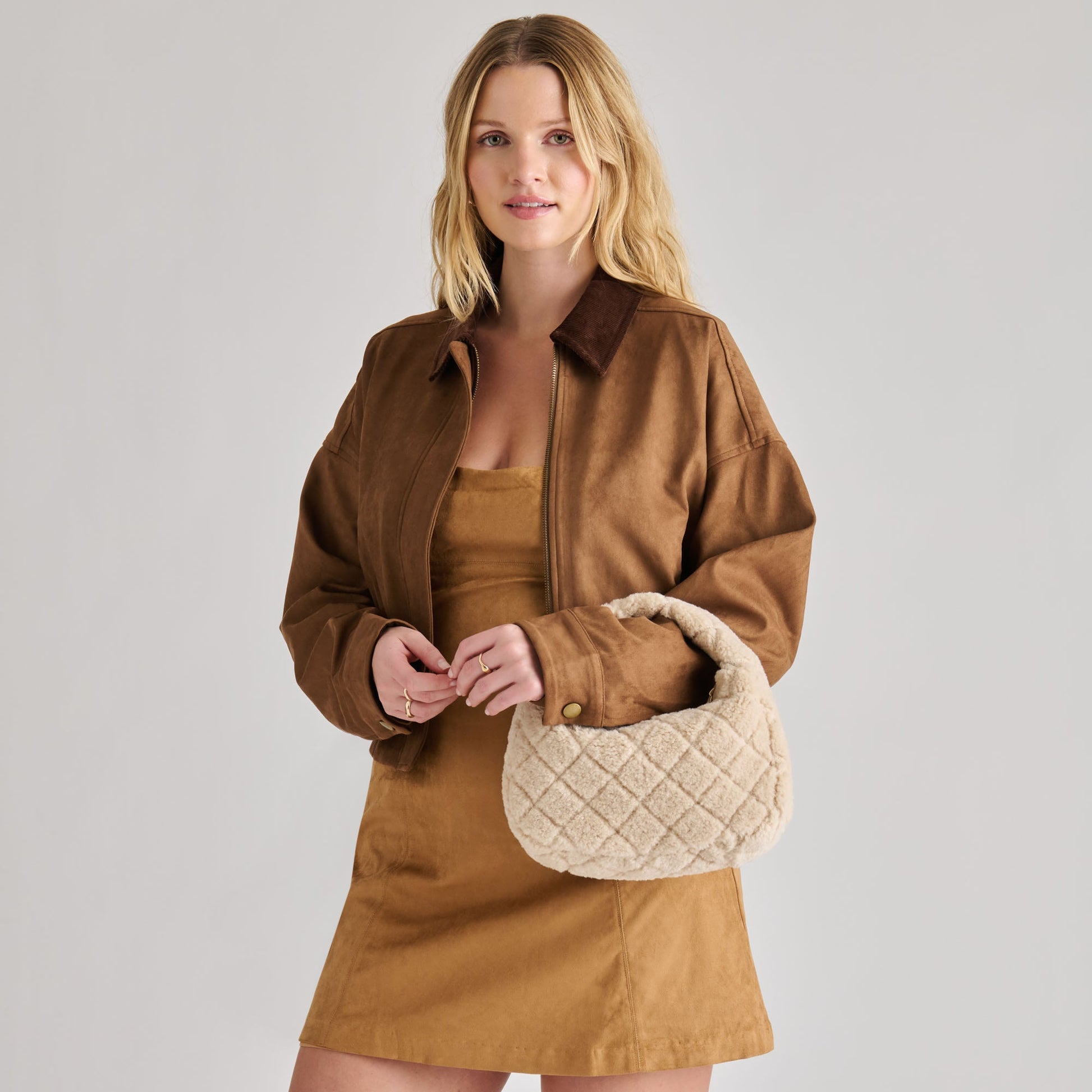 Frankie Natural Plush Handbag - Dolce Vita