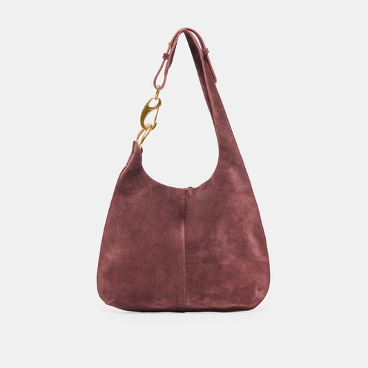 Johnnie Burgundy Suede Shoulder Bag - Dolce Vita