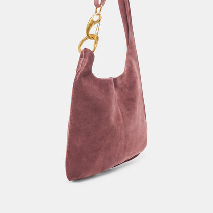 Johnnie Burgundy Suede Shoulder Bag - Dolce Vita