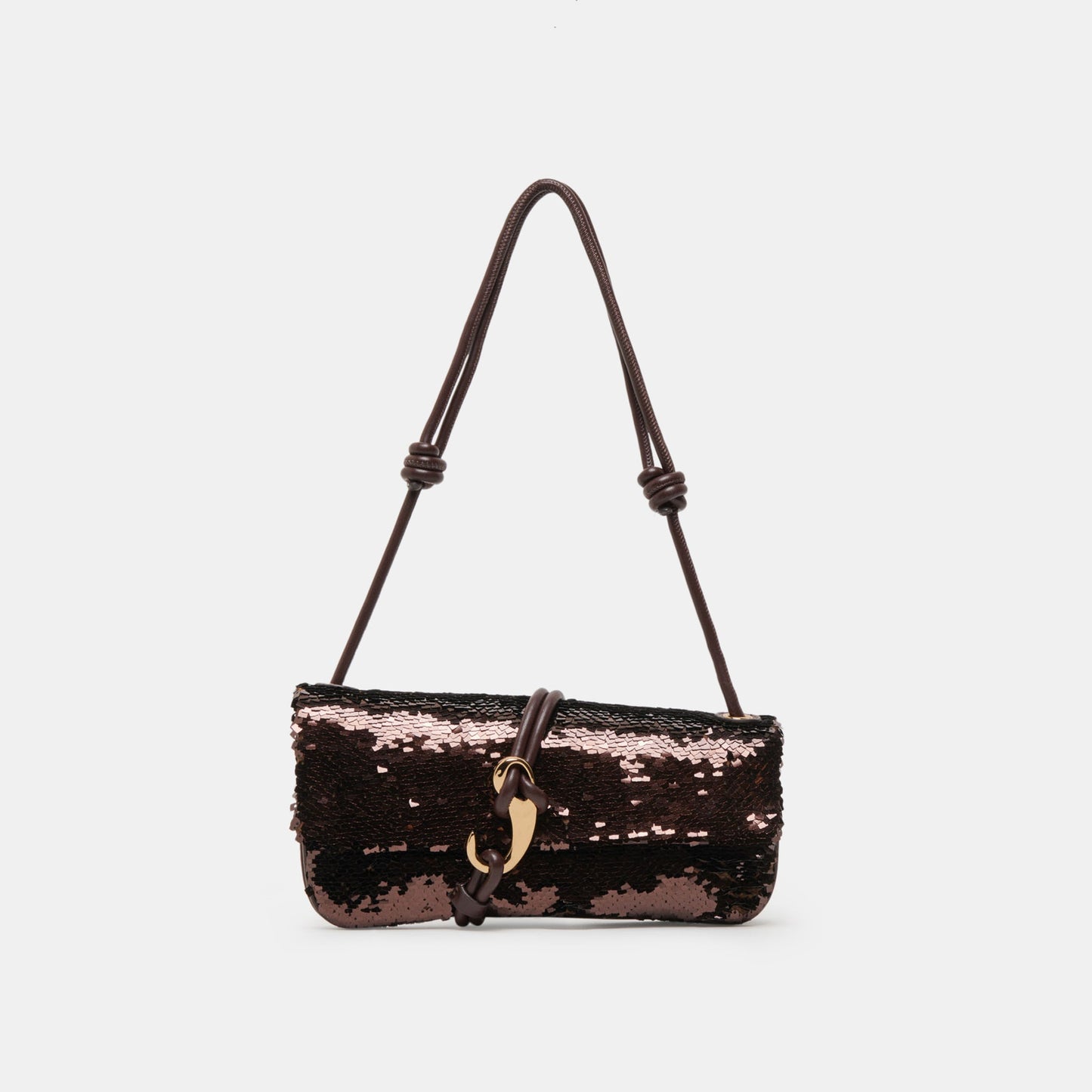 ALICE SHOULDER BAG BROWN SEQUIN STELLA - Dolce Vita