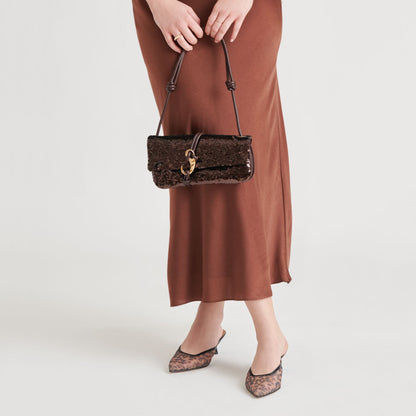 ALICE SHOULDER BAG BROWN SEQUIN STELLA - Dolce Vita