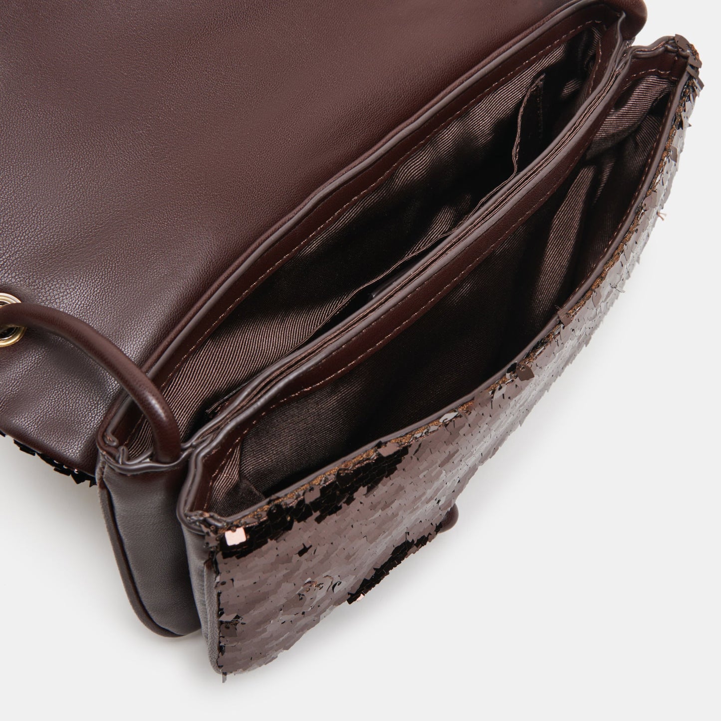 ALICE SHOULDER BAG BROWN SEQUIN STELLA - Dolce Vita