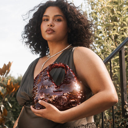 Dahlia Sequin Burgundy Sequin Handbag - Dolce Vita