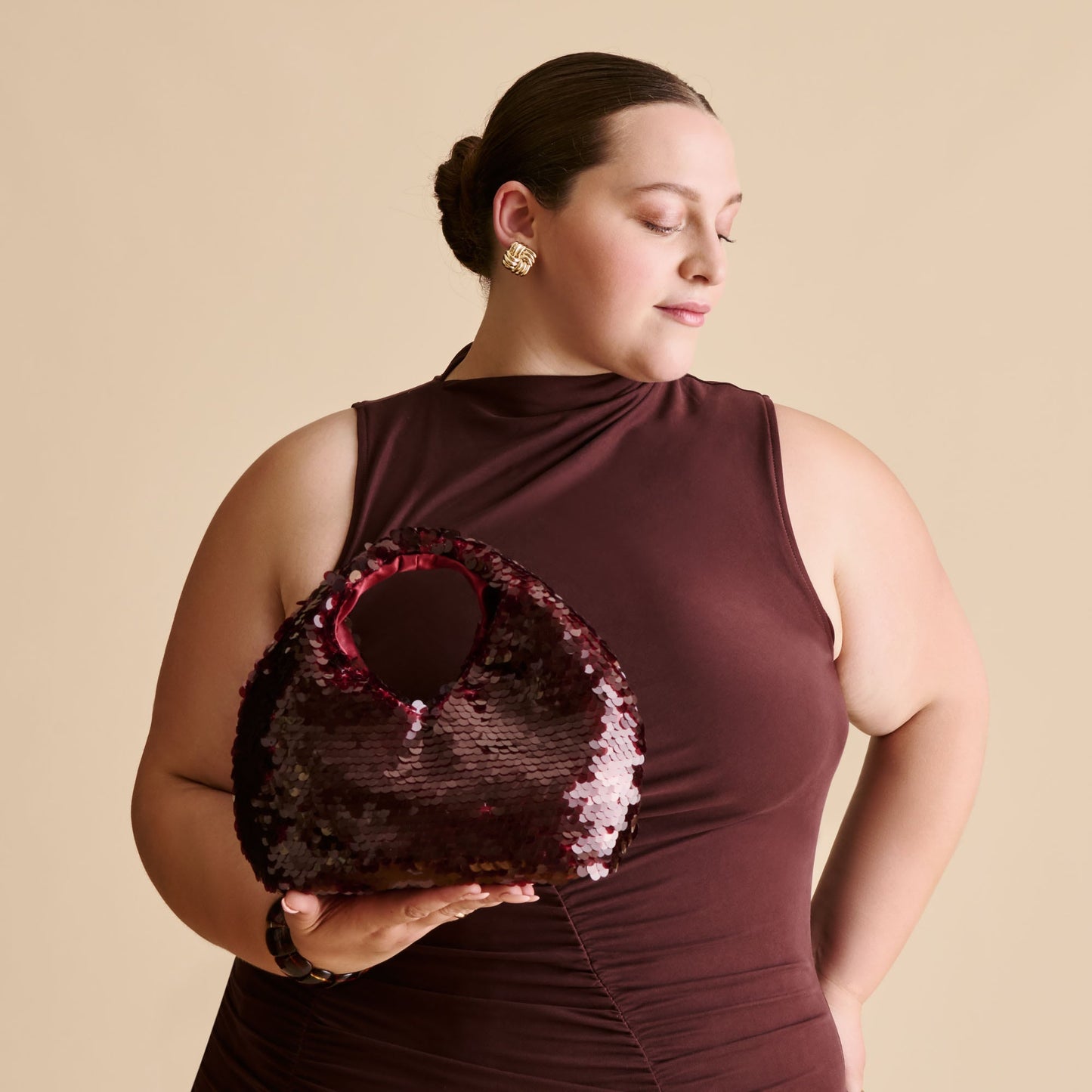 Dahlia Sequin Burgundy Sequin Handbag - Dolce Vita