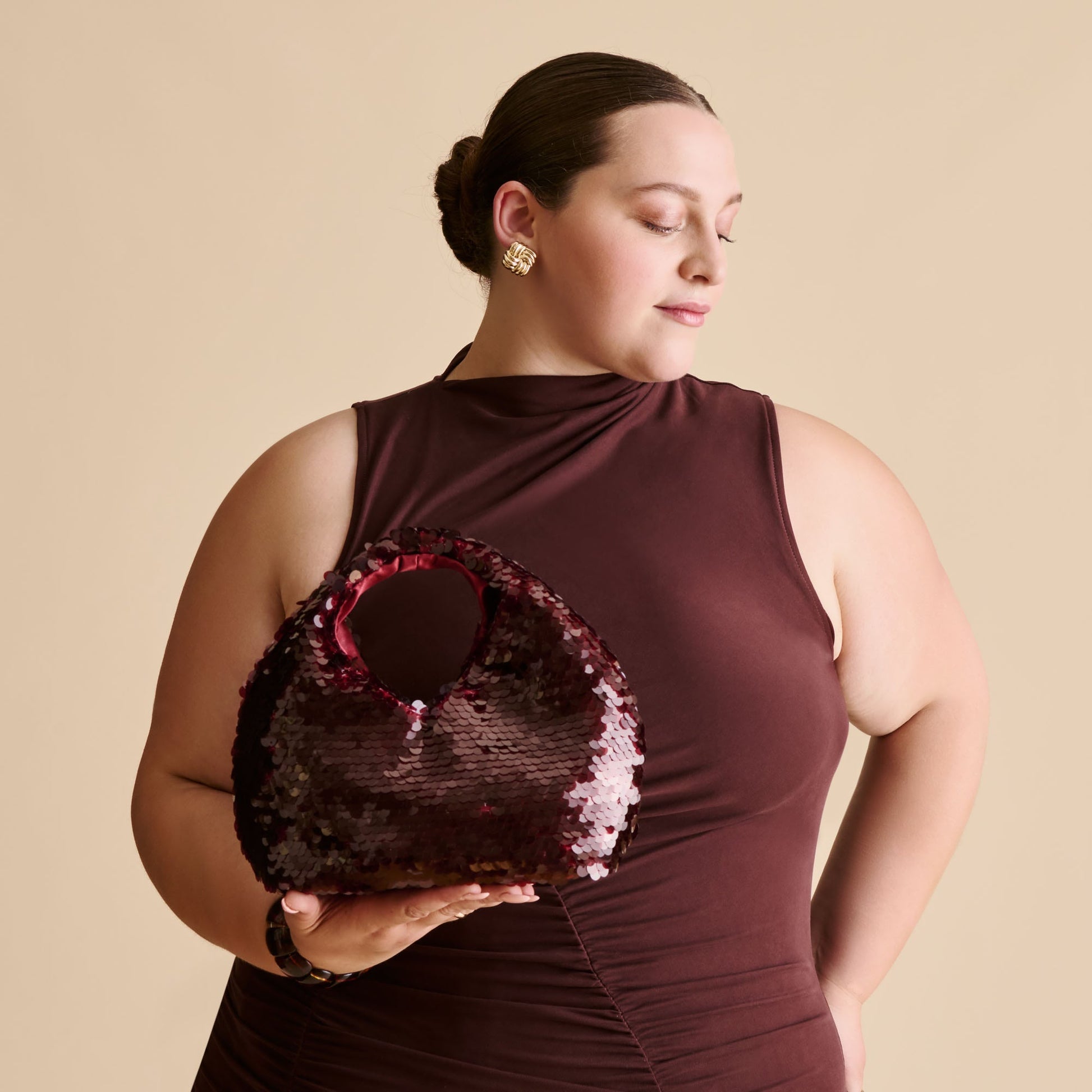 Dahlia Sequin Burgundy Sequin Handbag - Dolce Vita