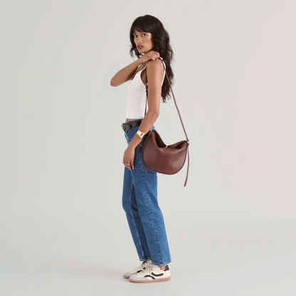 Burano Brown Leather Crossbody - Dolce Vita
