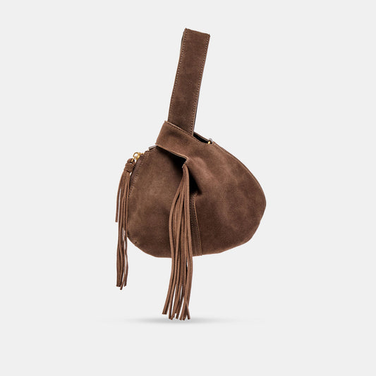 Zury Espresso Suede Handbag - Dolce Vita