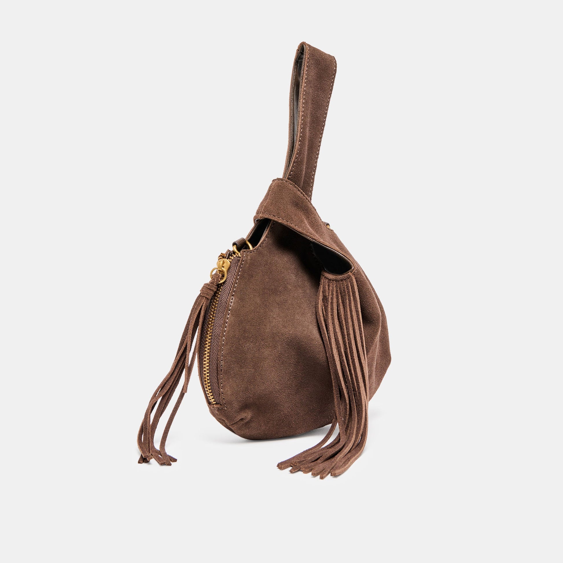 Zury Espresso Suede Handbag - Dolce Vita