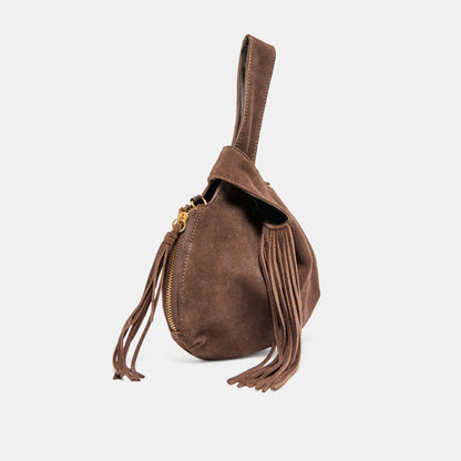 Zury Espresso Suede Handbag - Dolce Vita