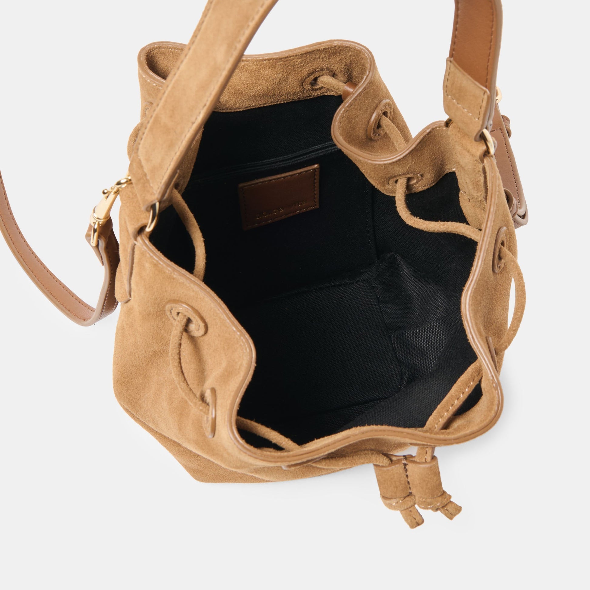 Amaru Brown Suede Crossbody - Dolce Vita