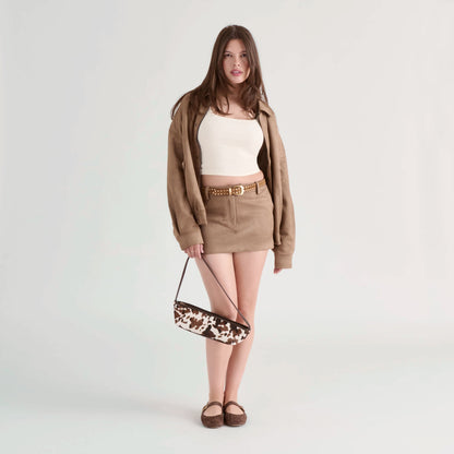 Savaii Cocoa Calf Hair Shoulder Bag - Dolce Vita