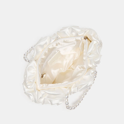Aubrey White Satin Handbag - Dolce Vita