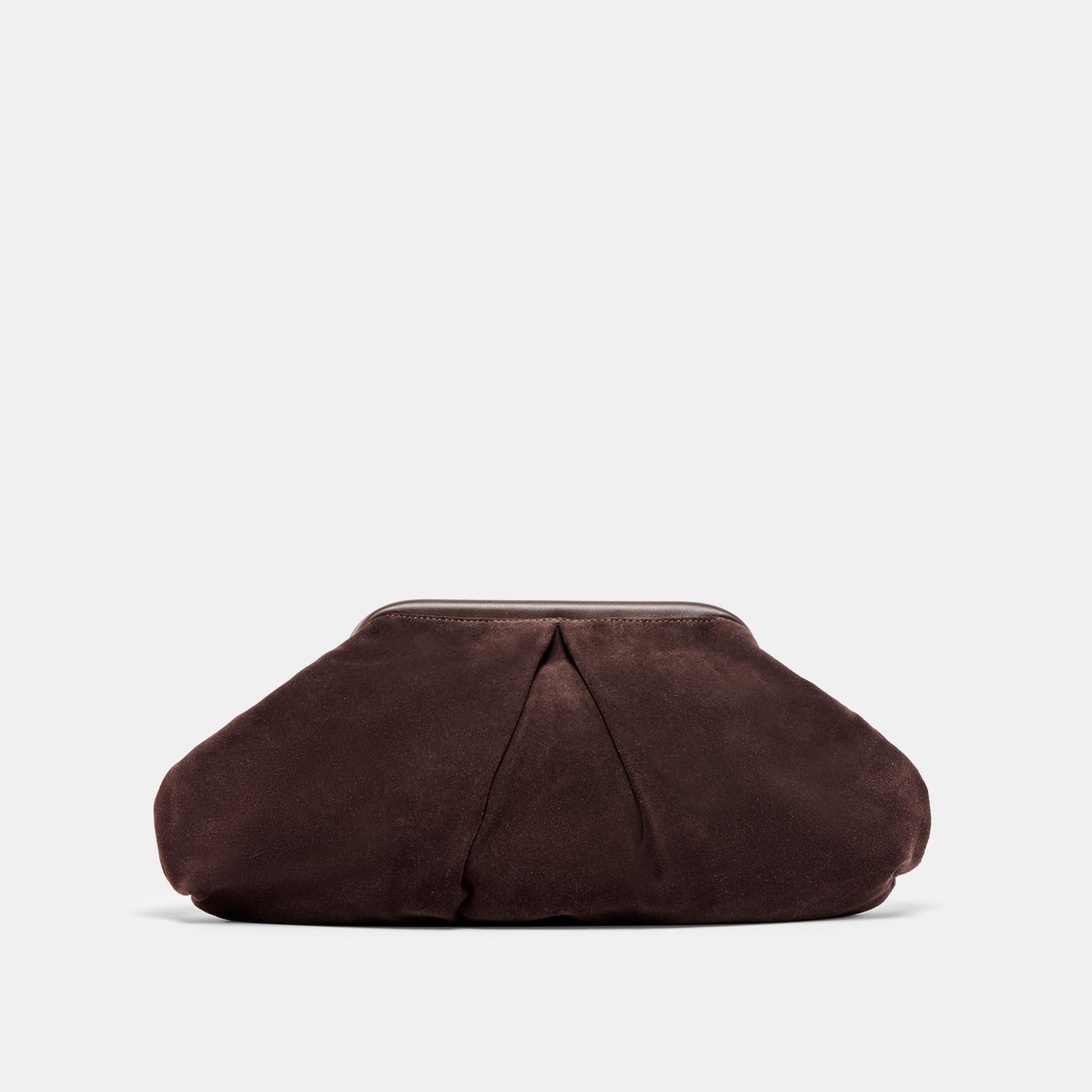 Sahara Espresso Suede Clutch - Dolce Vita
