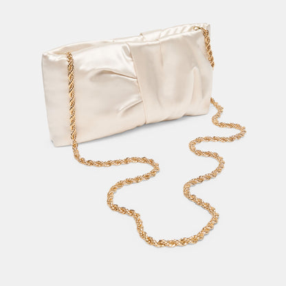 Rozey White Satin Clutch - Dolce Vita