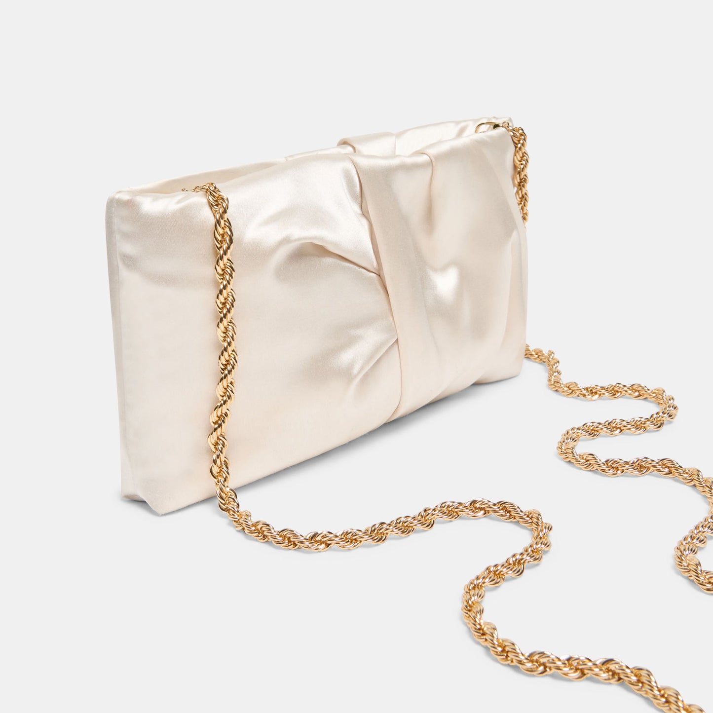 Rozey White Satin Clutch - Dolce Vita