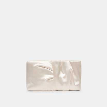 Rozey White Satin Clutch - Dolce Vita