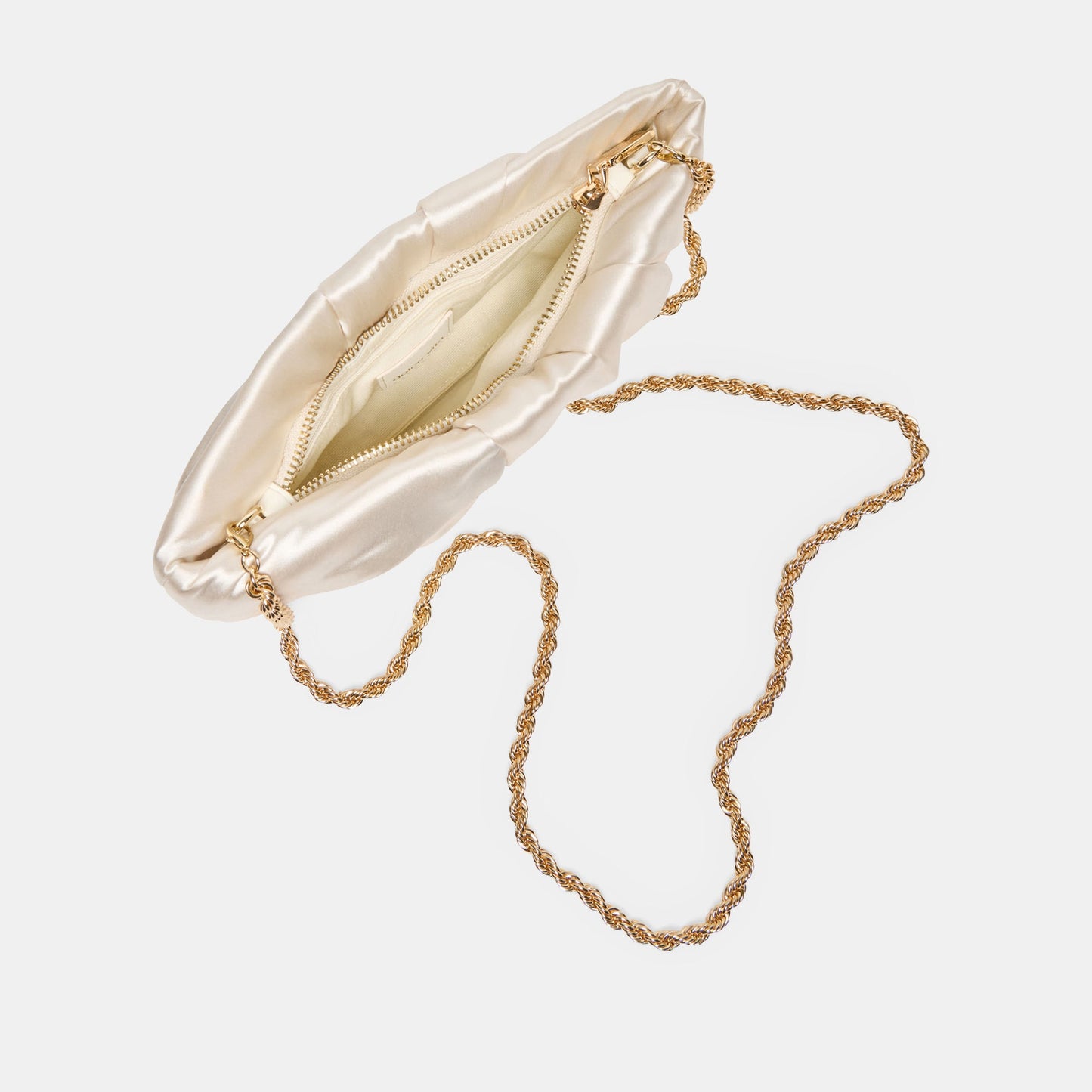 Rozey White Satin Clutch - Dolce Vita