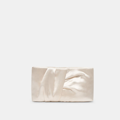 Rozey White Satin Clutch - Dolce Vita