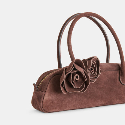 Boracay Chocolate Suede Shoulder Bag - Dolce Vita