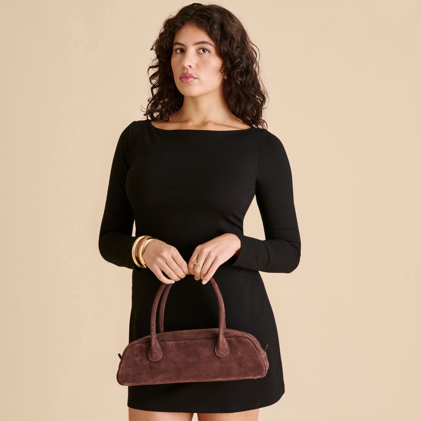 Boracay Chocolate Suede Shoulder Bag - Dolce Vita