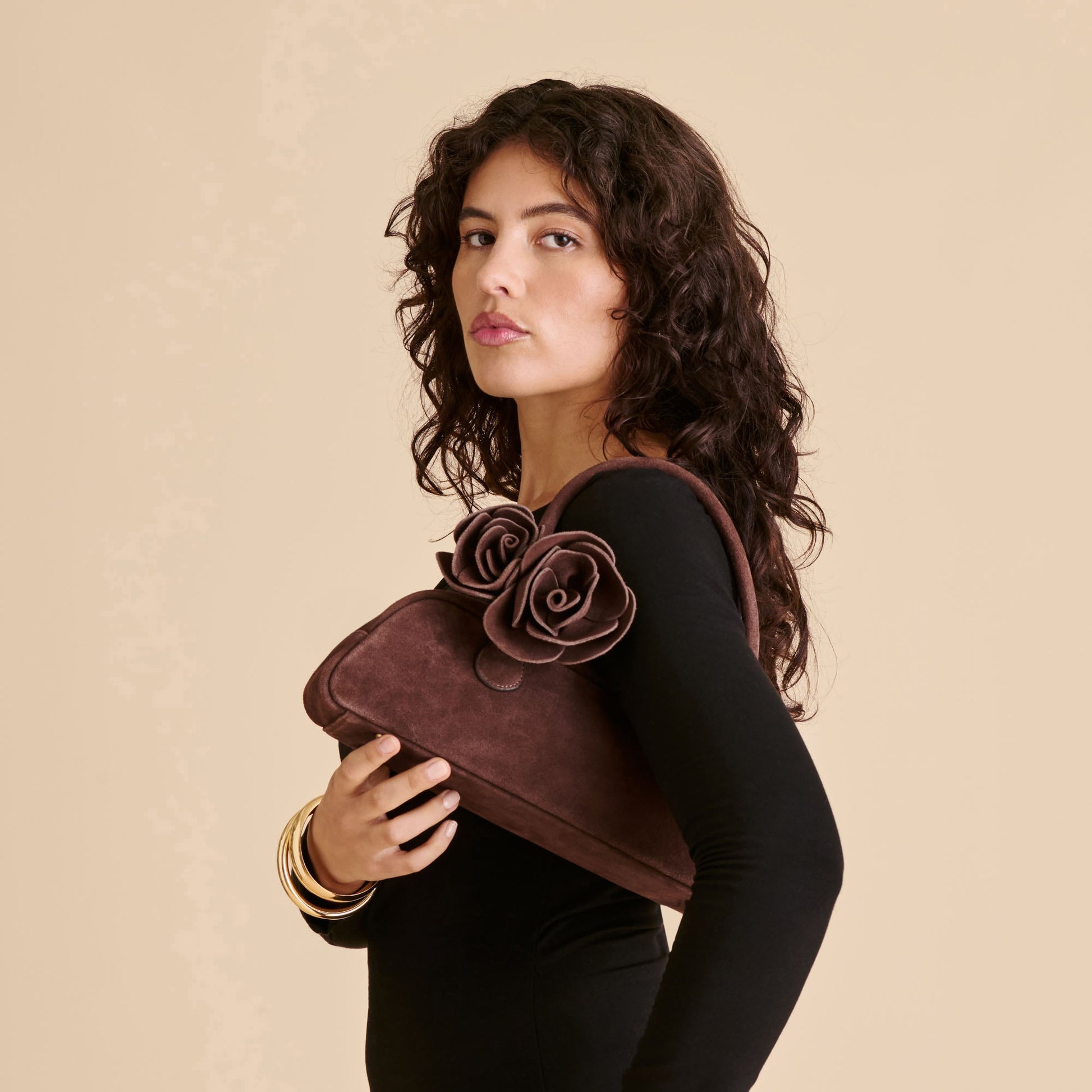 Boracay Chocolate Suede Shoulder Bag - Dolce Vita