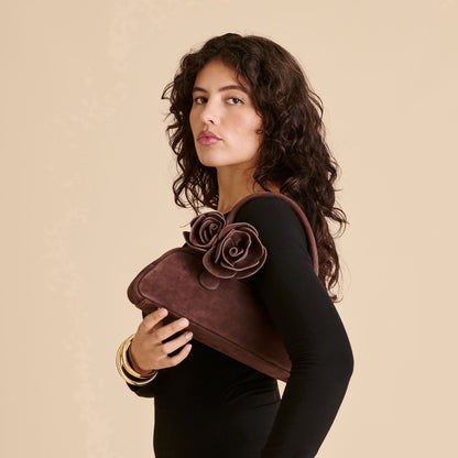 Boracay Chocolate Suede Shoulder Bag - Dolce Vita
