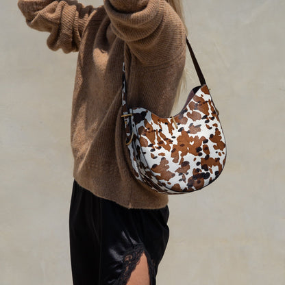 Bree Cocoa Calf Hair Shoulder Bag - Dolce Vita