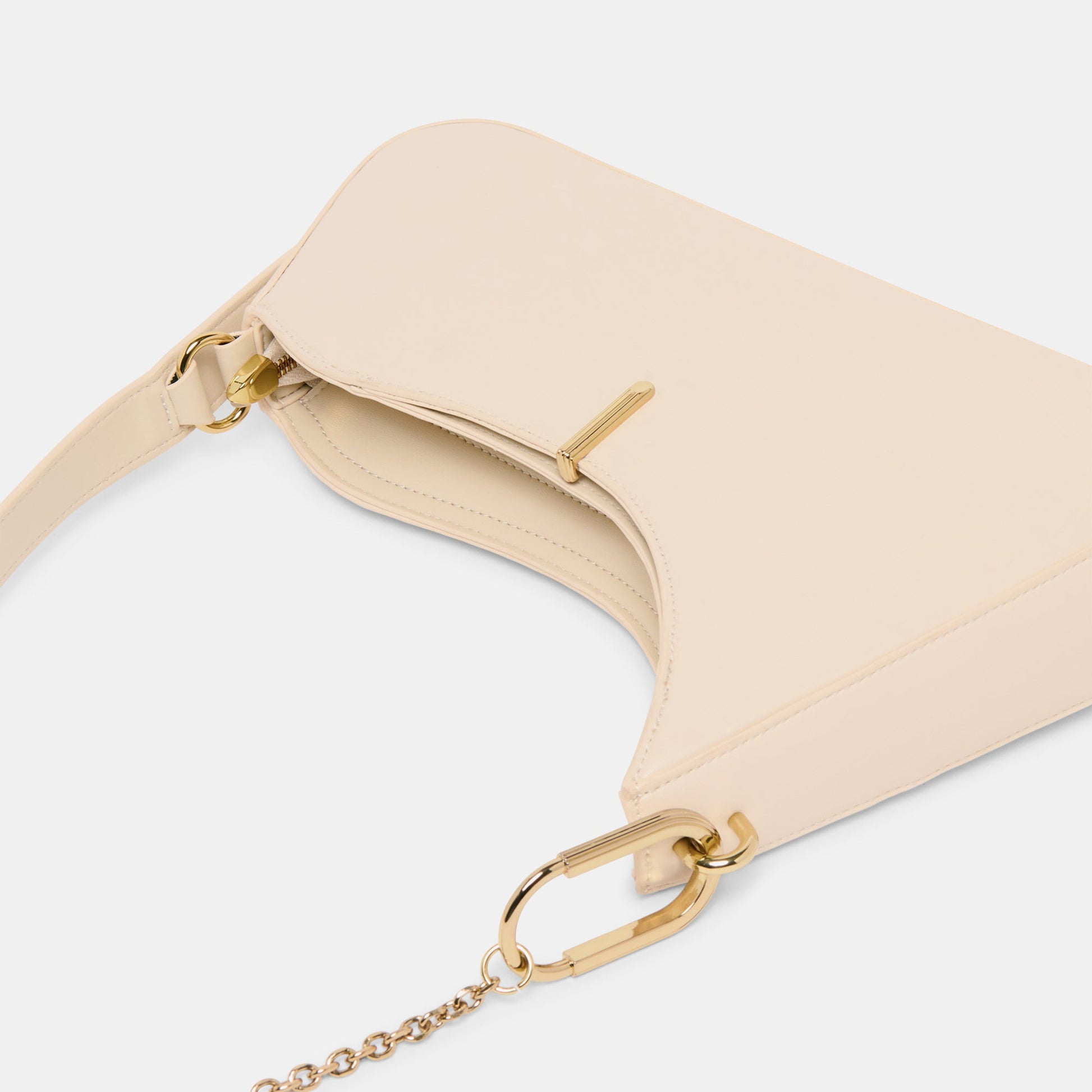 Prya Creme Leather Shoulder Bag - Dolce Vita