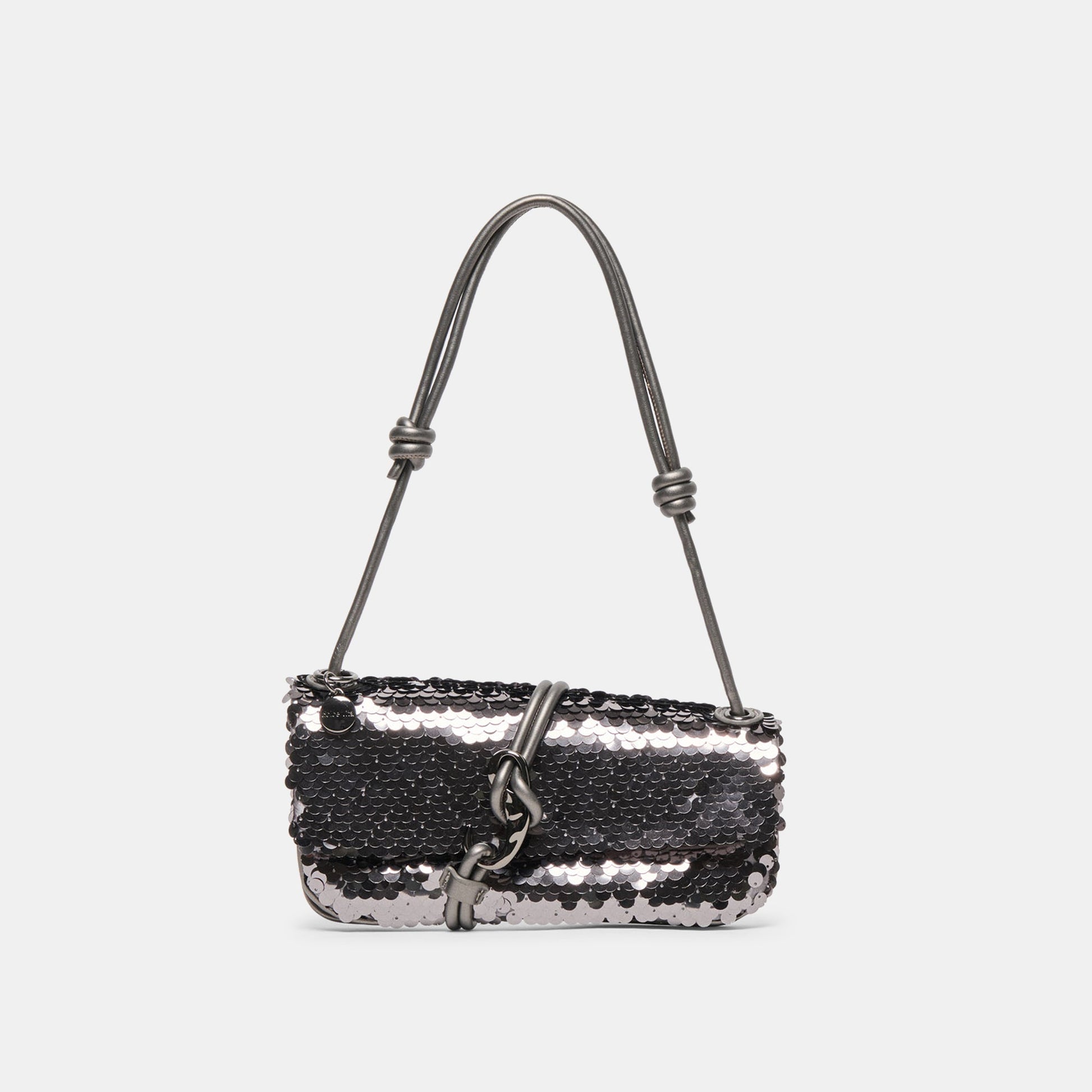 Alice Gunmetal Sequin Shoulder Bag - Dolce Vita