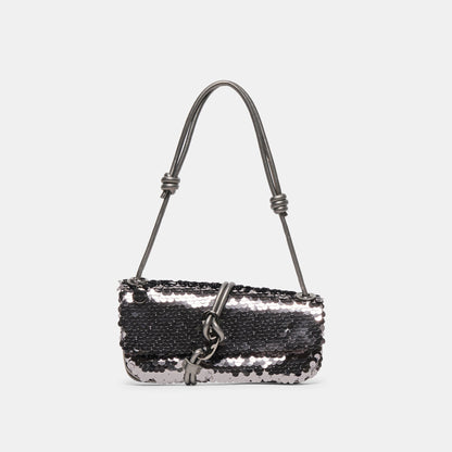 Alice Gunmetal Sequin Shoulder Bag - Dolce Vita