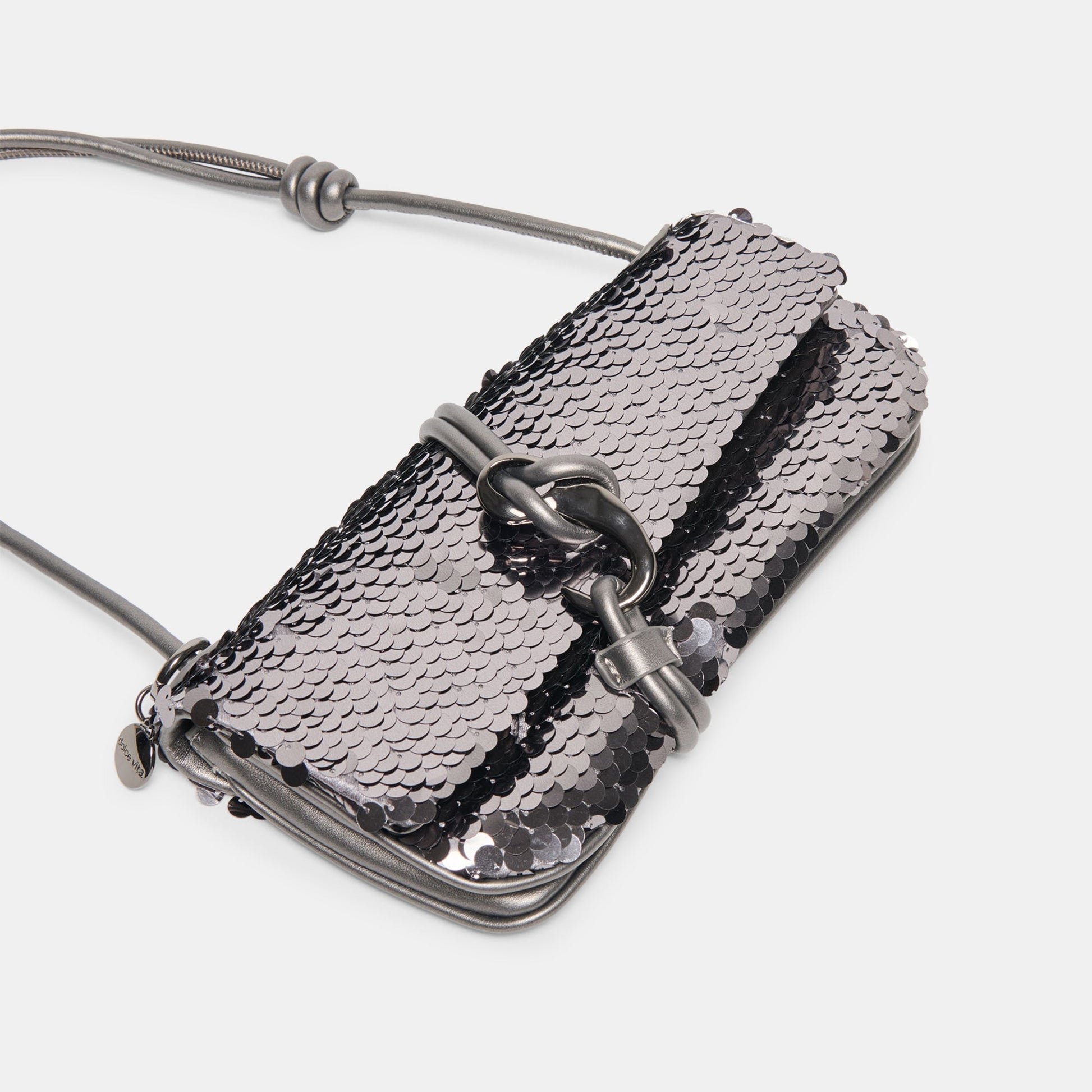 Alice Gunmetal Sequin Shoulder Bag - Dolce Vita